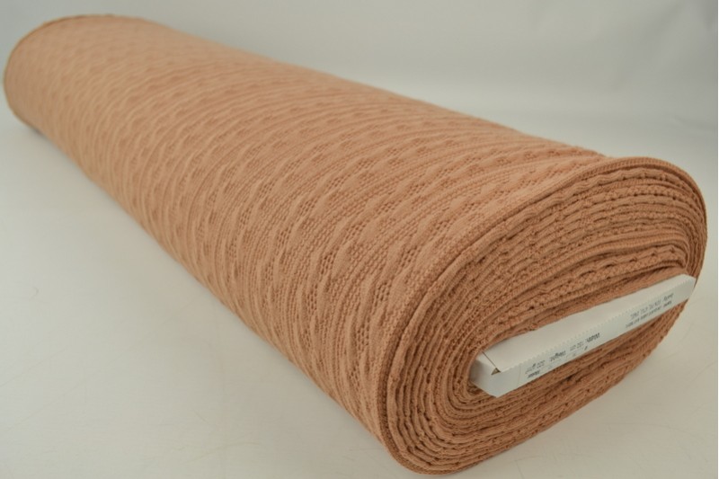 Jacquard gebreid kabel stof – Beige – Rol