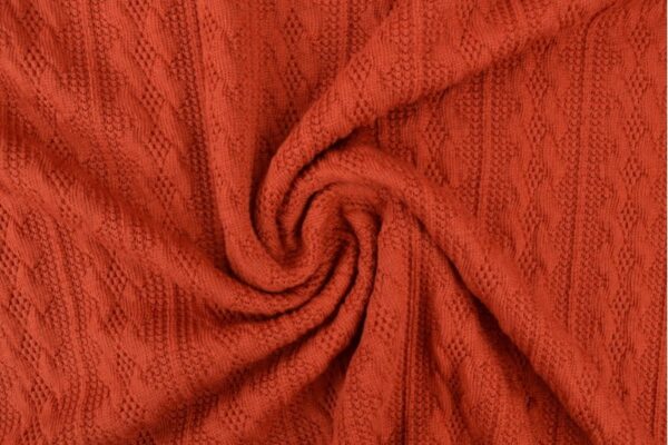 Jacquard gebreid kabel stof - Koper Jacquard gebreid kabel stof - Koper
