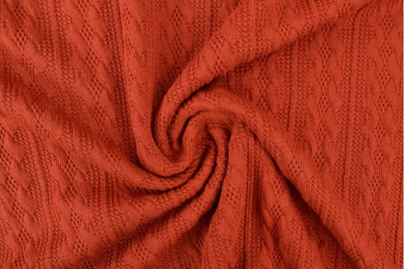 Jacquard gebreid kabel stof - Koper