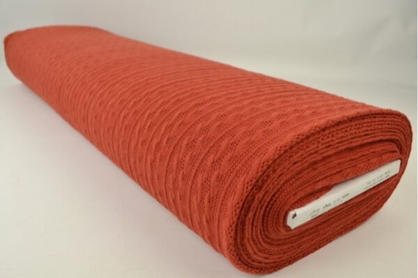Jacquard gebreid kabel stof - Koper - Rol