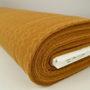 Jacquard gebreid kabel stof - Donker okergeel - Rol