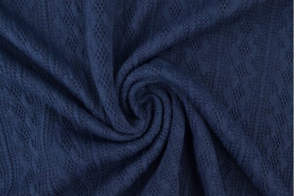 Jacquard gebreid kabel stof - Marineblauw Jacquard gebreid kabel stof - Marineblauw