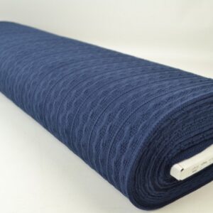 Jacquard gebreid kabel stof - Marineblauw - Rol