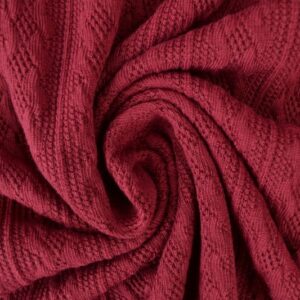 Jacquard gebreid kabel stof - Bordeaux rood