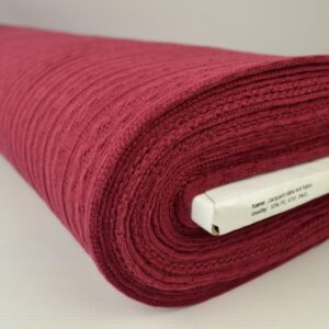 Jacquard gebreid kabel stof - Bordeaux rood - Rol
