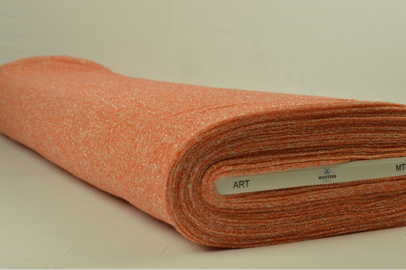 Jersey lurex – Oranje – Rol