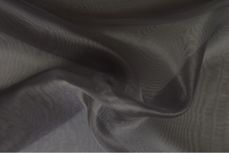 Organza stof – Donkergrijs