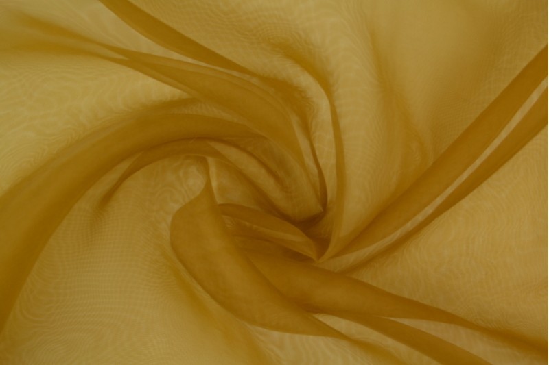 Organza stof – Donker okergeel
